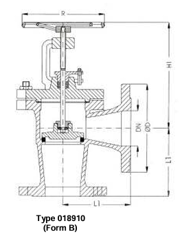 screwdown check-valves (SDNR), PN 16/DN350 straight type or angle type, DIN 86252-01