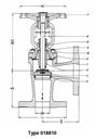 Bellow Sealed Globe Valves, PN 16/DN100,  straight type or angle type