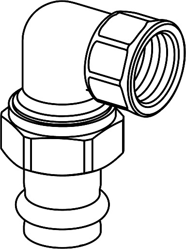 Sanpress, adapter union 90°, 132 637
