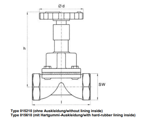 Diaphragm Valves, maintenance free, PN 10 cast iron EN-JL1040, G 2''