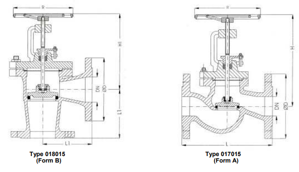 Stop-valves and angle stop-valves, PN 16/DN65