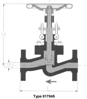 High-Pressure Stop Valves PN 63 - 160, DN15,  alloy steel G17CrMo5-5