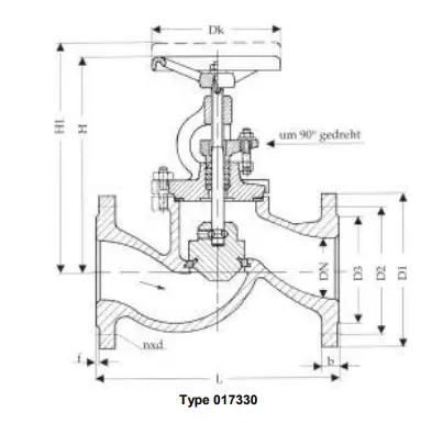 Straight Stop-Valves with throttle-disc, PN 16/DN65