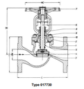 Bellow Sealed Globe Valves, PN 40/DN80 straight type or angle type