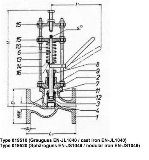 self-closing-drain-valves, PN 16/DN32 spring-closing, with lever