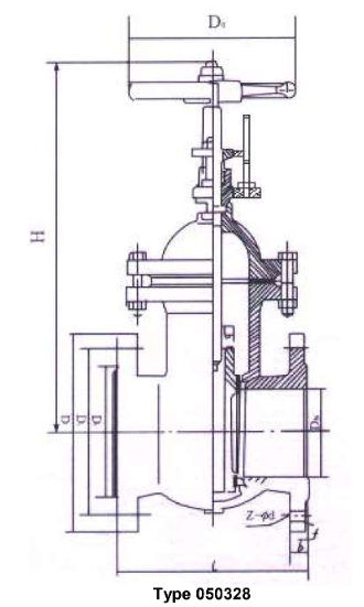 gate valves with indicator, flat body, PN 10/16, DN250 nodular iron EN-JS1049, DIN 3352-2
