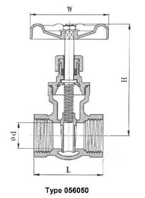 Gate valve PN16 , G 1''