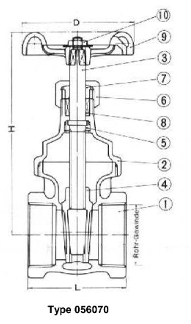 Gate valve PN 20 , G 2''